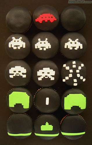 Space Invader Cupcakes