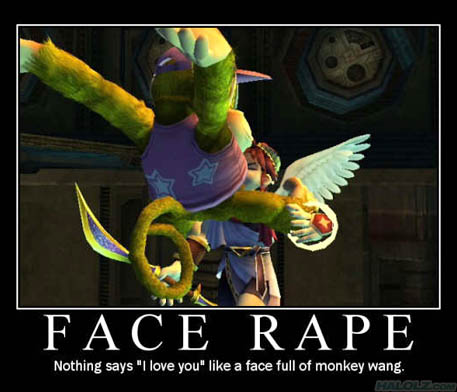 FACE RAPE - Nothing says “I love you” like a face full of monkey