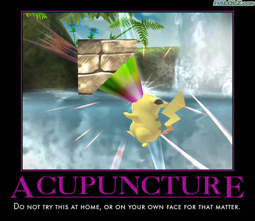 ACUPUNCTURE - Do not try this at home, or on your own face for that matter.