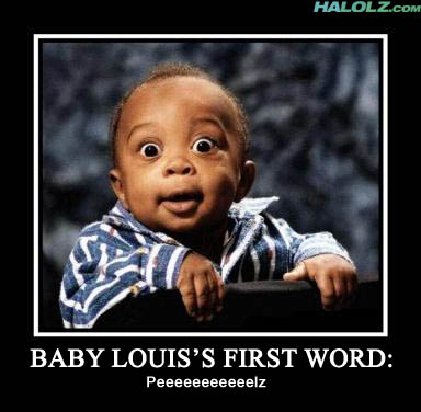 BABY LOUIS’S FIRST WORD: Peeeeeeeeeeelz