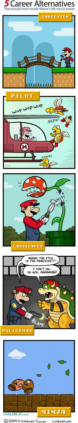 5 Career Alternatives That would have made Mario’s life much easier.