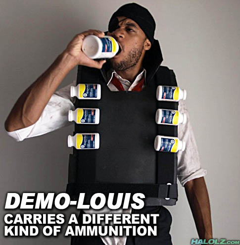 DEMO-LOUIS CARRIES A DIFFERENT KIND OF AMMUNITION