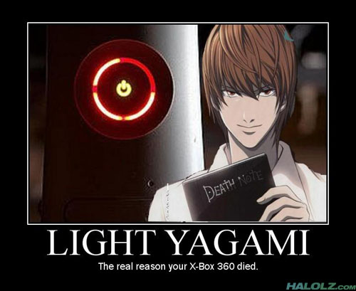 LIGHT YAGAMI - The real reason your X-Box 360 died.
