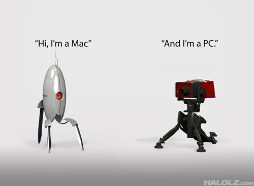 "Hi, I'm a Mac" "And I'm a PC."