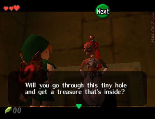 GO THROUGH THAT TINY HOLE - And get the treasure that's inside!
