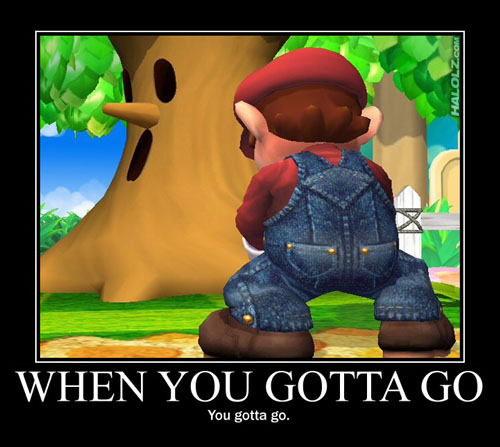WHEN YOU GOTTA GO - You gotta go.