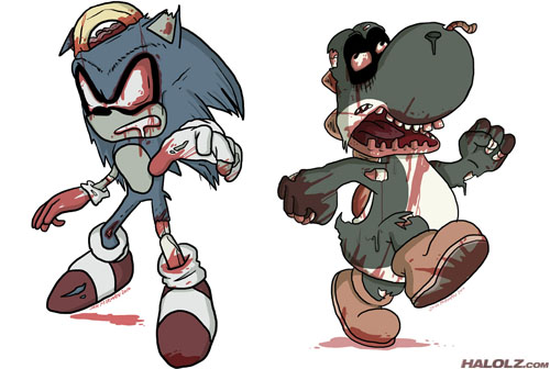 Sonic the Hedgehog and Yoshi Zombies (Halloween)