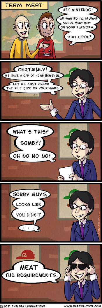 Why we didn't get Super Meat Boy on Wii (comic)