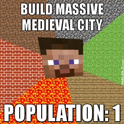 BUILD MASSIVE MEDIEVAL CITY, POPULATION: 1