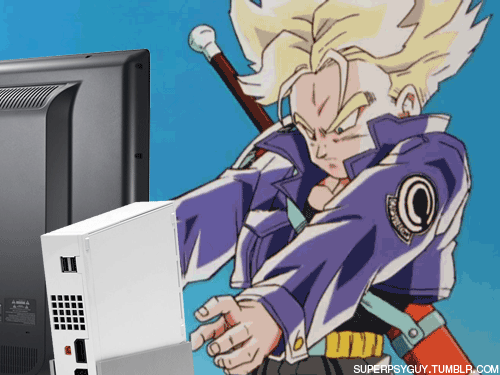 Trunks plays the Wii