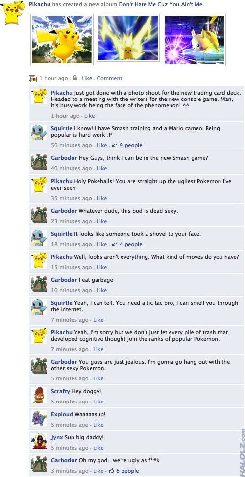 Pikachu's Facebook Update