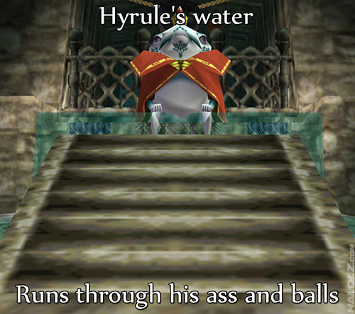 Hyrule's water Runs through his ass and balls